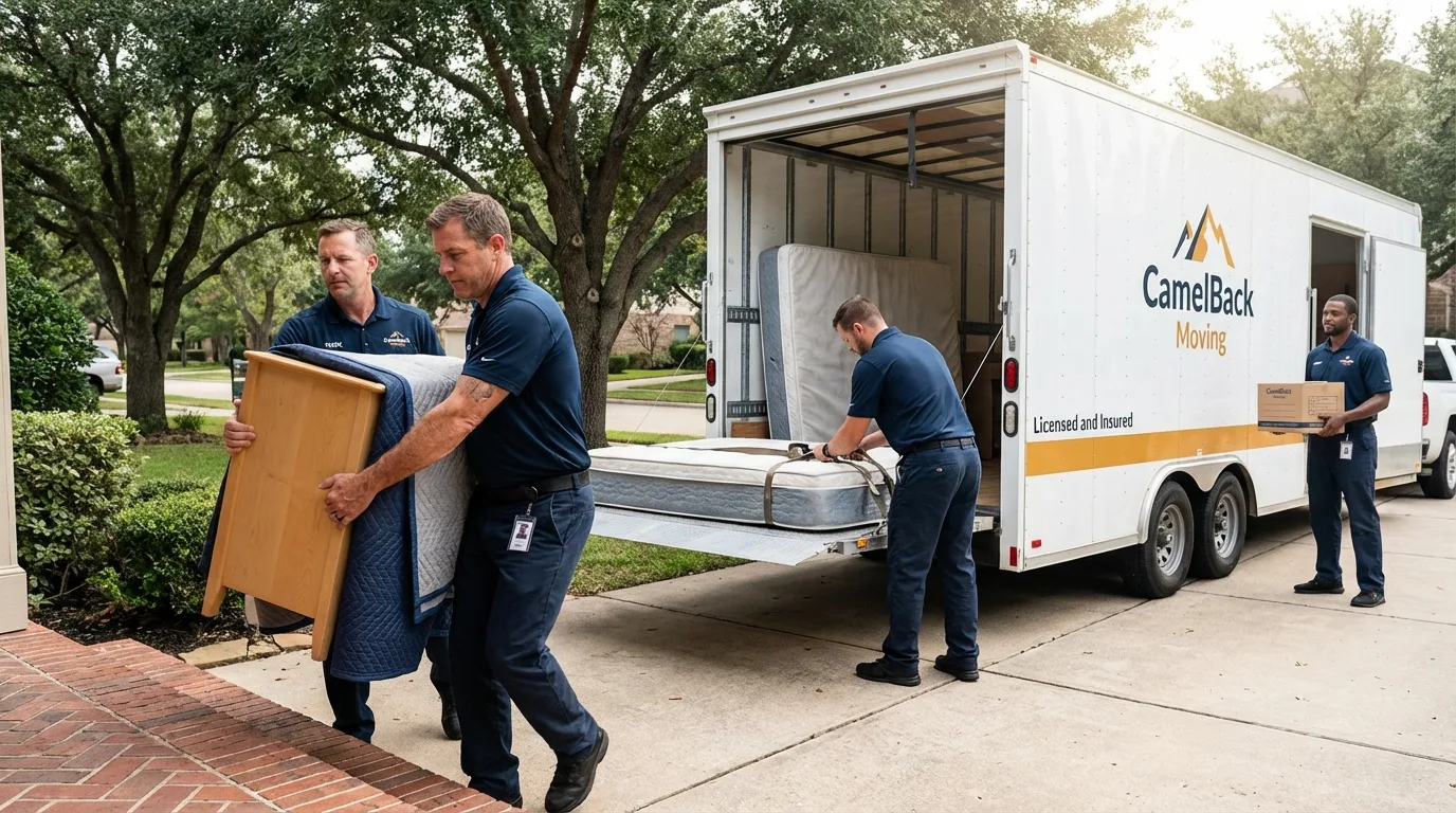 Crew loading residential truck for cross-state move from Conshohocken, PA